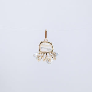 Fairy freshwater pearl and mixed stone pendant