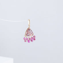 Load image into Gallery viewer, Fairy lepidocrocite in quartz and pink sapphire pendant
