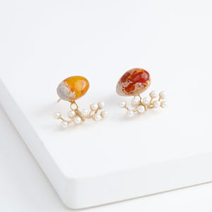 Fairy cantera opal and pearl earrings