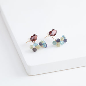 Fairy lip garnet and mixed stone earrings