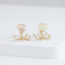 Load image into Gallery viewer, Fairy Ethiopian opal and pearl earrings
