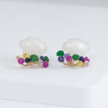 Load image into Gallery viewer, Fairy cloud moonstone and mixed stone earrings
