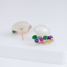 Load image into Gallery viewer, Fairy cloud moonstone and mixed stone earrings
