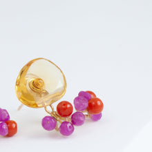 Load image into Gallery viewer, Fairy citrine and red stone earrings
