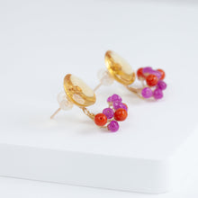 Load image into Gallery viewer, Fairy citrine and red stone earrings
