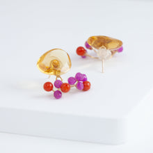 Load image into Gallery viewer, Fairy citrine and red stone earrings
