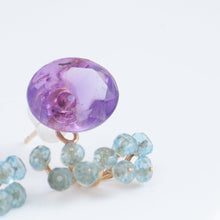 Load image into Gallery viewer, Fairy purple amethyst and light apatite earrings
