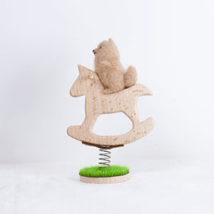 Fluffy - Pomeranian rocking horse doll