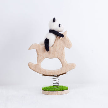 Fluffy - Panda rocking horse doll