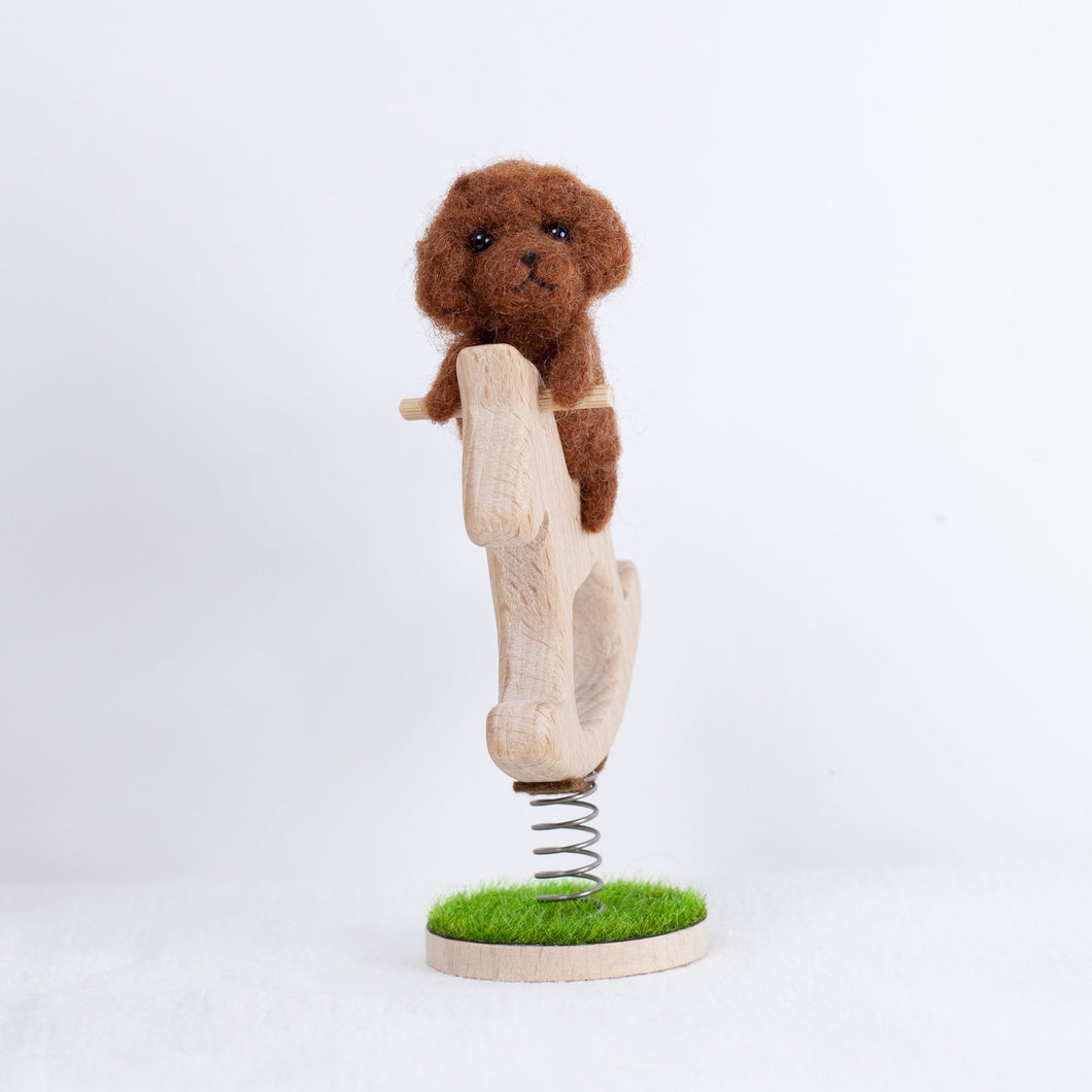 Fluffy - Poodle rocking horse doll