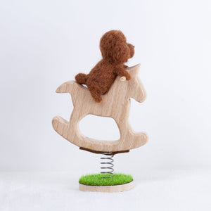 Fluffy - Poodle rocking horse doll