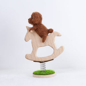 Fluffy - Poodle rocking horse doll