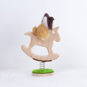 Fluffy - Collie Sheltie rocking horse doll