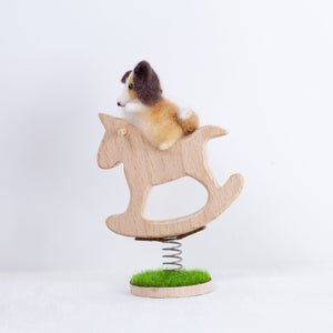 Fluffy - Collie Sheltie rocking horse doll