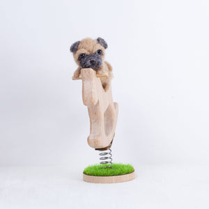 Fluffy - Pug rocking horse doll