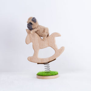 Fluffy - Pug rocking horse doll