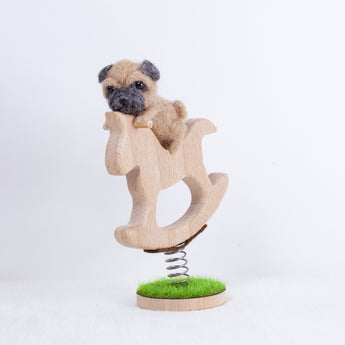 Fluffy - Pug rocking horse doll