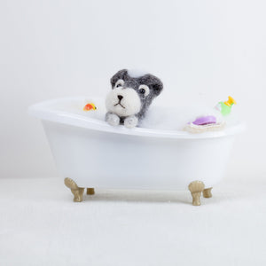 Fluffy - Schnauzer bath time