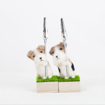 Fluffy - Wire Fox Terrier memo stand