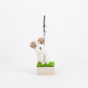 Fluffy - Wire Fox Terrier memo stand