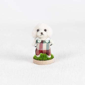 Fluffy - Poodle brooch pin with stand