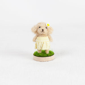 Fluffy - Poodle brooch pin with stand