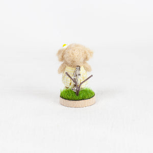 Fluffy - Poodle brooch pin with stand