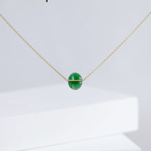 Load image into Gallery viewer, Band one-of-a-kind forest green jade necklace
