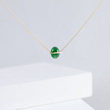 Load image into Gallery viewer, Band one-of-a-kind forest green jade necklace
