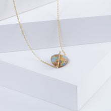 Load image into Gallery viewer, Band one-of-a-kind opalized wood necklace
