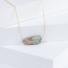 Load image into Gallery viewer, Band one-of-a-kind horizontal opalized wood necklace
