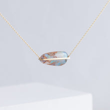 Load image into Gallery viewer, Band one-of-a-kind horizontal opalized wood necklace
