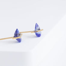 Load image into Gallery viewer, Band pear tanzanite studs
