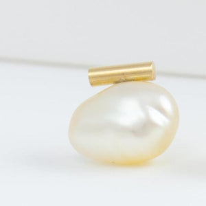 Medium baroque white pearl earrings