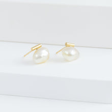 Load image into Gallery viewer, Medium baroque white pearl earrings
