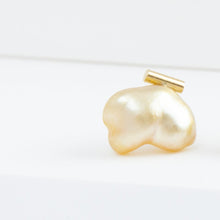 Load image into Gallery viewer, Medium baroque gold pearl earrings
