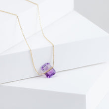 Load image into Gallery viewer, Band one-of-a-kind bi-color amethyst necklace
