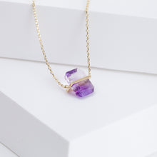 Load image into Gallery viewer, Band one-of-a-kind bi-color amethyst necklace
