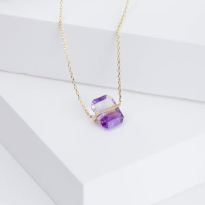 Band one-of-a-kind bi-color amethyst necklace