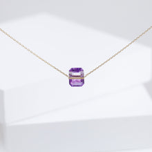 Load image into Gallery viewer, Band one-of-a-kind bi-color amethyst necklace
