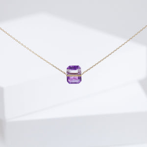 Band one-of-a-kind bi-color amethyst necklace