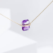 Load image into Gallery viewer, Band one-of-a-kind bi-color amethyst necklace
