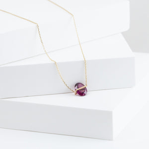 Band one-of-a-kind oval grape garnet necklace