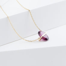 Load image into Gallery viewer, Band one-of-a-kind oval grape garnet necklace
