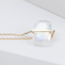 Load image into Gallery viewer, Band one-of-a-kind rainbow moonstone necklace
