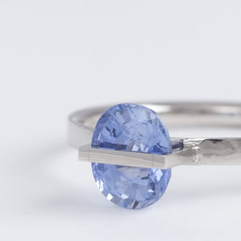 Band one-of-a-kind platinum icy sapphire ring
