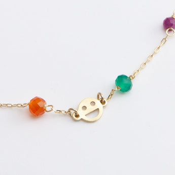 Multicolor stone smiley bracelet