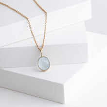 Load image into Gallery viewer, Gallery oval aquamarine necklace
