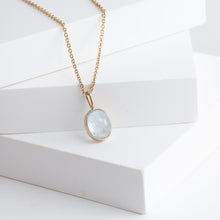 Load image into Gallery viewer, Gallery oval aquamarine necklace
