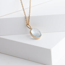 Load image into Gallery viewer, Gallery oval aquamarine necklace
